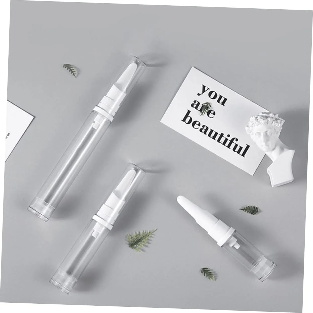 DOITOOL 3sets 10ml Empty Airless Pump Bottles Eye Containers Lotion Dispensers for Travel Daily Use 8pcs*3