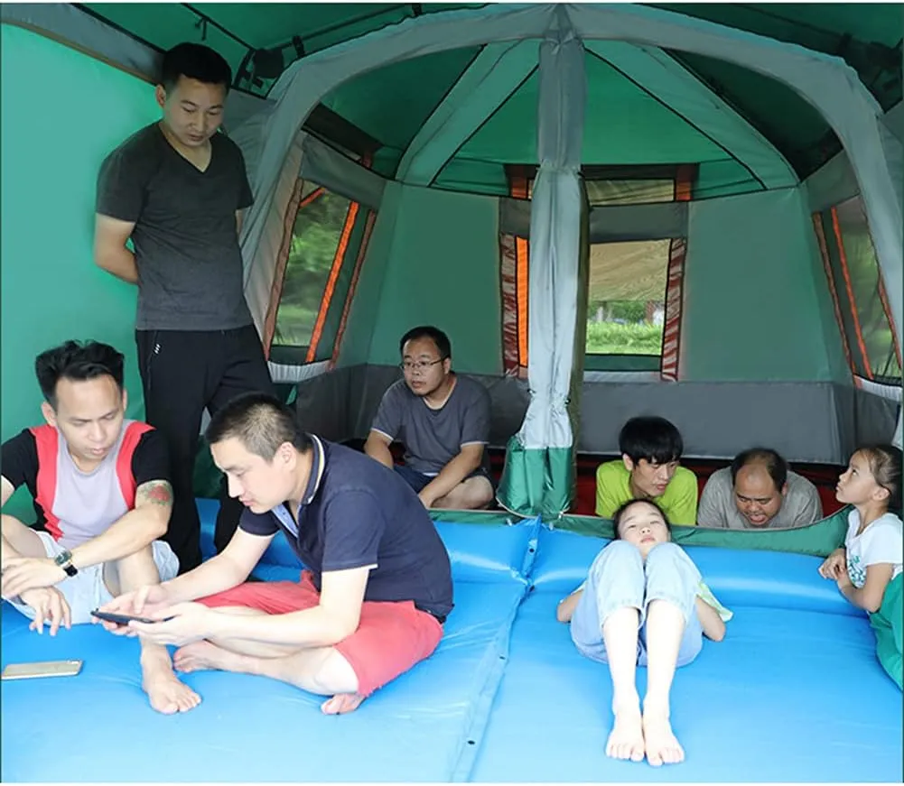 Dome Tent with Porch Automatic Pop Up Tent Sun Shelter Easy Set Up Double Layer Family Camping Tents with Carrying Bag for Outdoor Camping, Fishing, BBQ