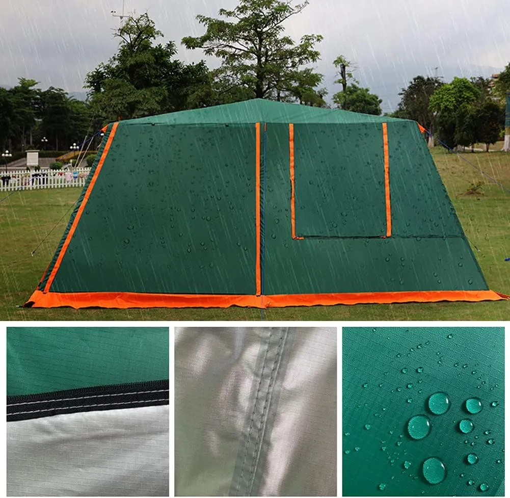 Dome Tent with Porch Automatic Pop Up Tent Sun Shelter Easy Set Up Double Layer Family Camping Tents with Carrying Bag for Outdoor Camping, Fishing, BBQ