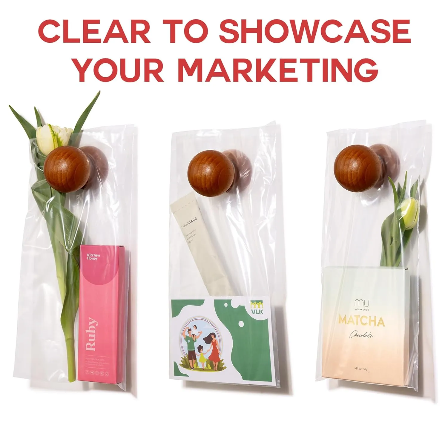 Door Hanger Bags 6” x 12” - Waterproof and Secure 100 Pack Perfect Display for Your Advertisement Plastic Door Hanger Bags