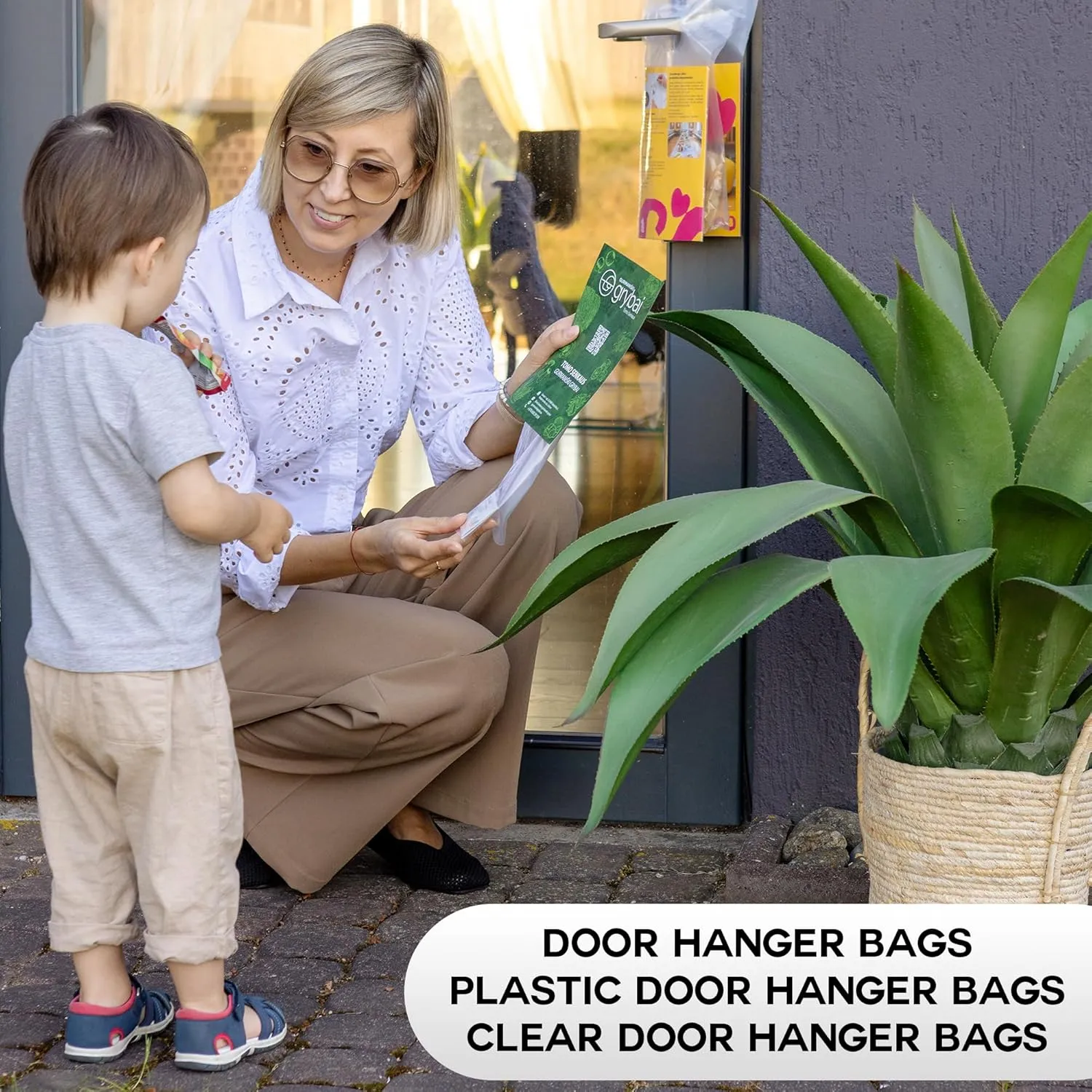 Door Hanger Bags 6” x 12” - Waterproof and Secure 100 Pack Perfect Display for Your Advertisement Plastic Door Hanger Bags