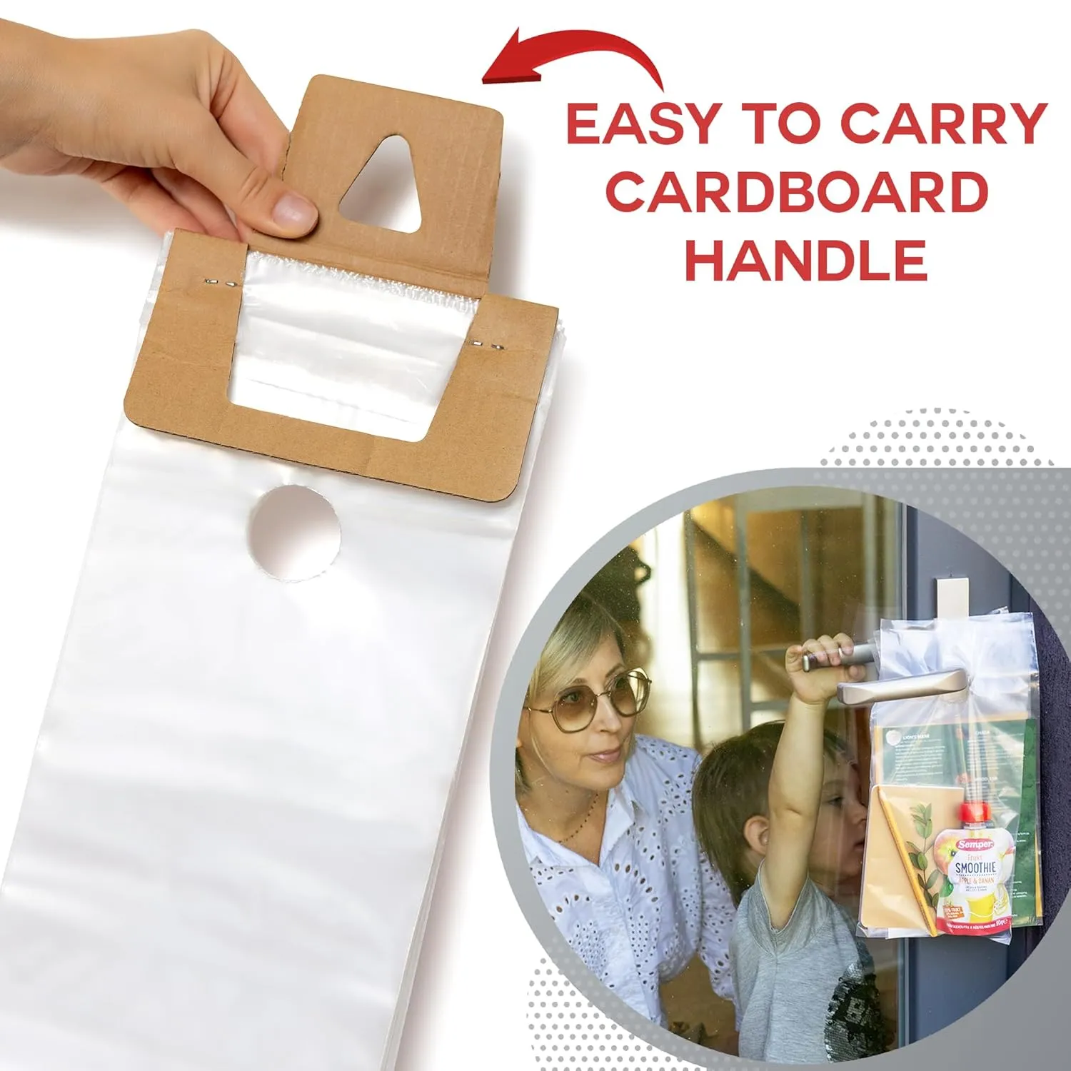 Door Hanger Bags 6” x 12” - Waterproof and Secure 100 Pack Perfect Display for Your Advertisement Plastic Door Hanger Bags