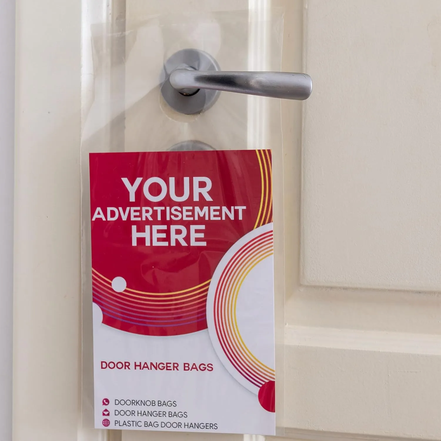 Door Hanger Bags 6” x 12” - Waterproof and Secure 100 Pack Perfect Display for Your Advertisement Plastic Door Hanger Bags