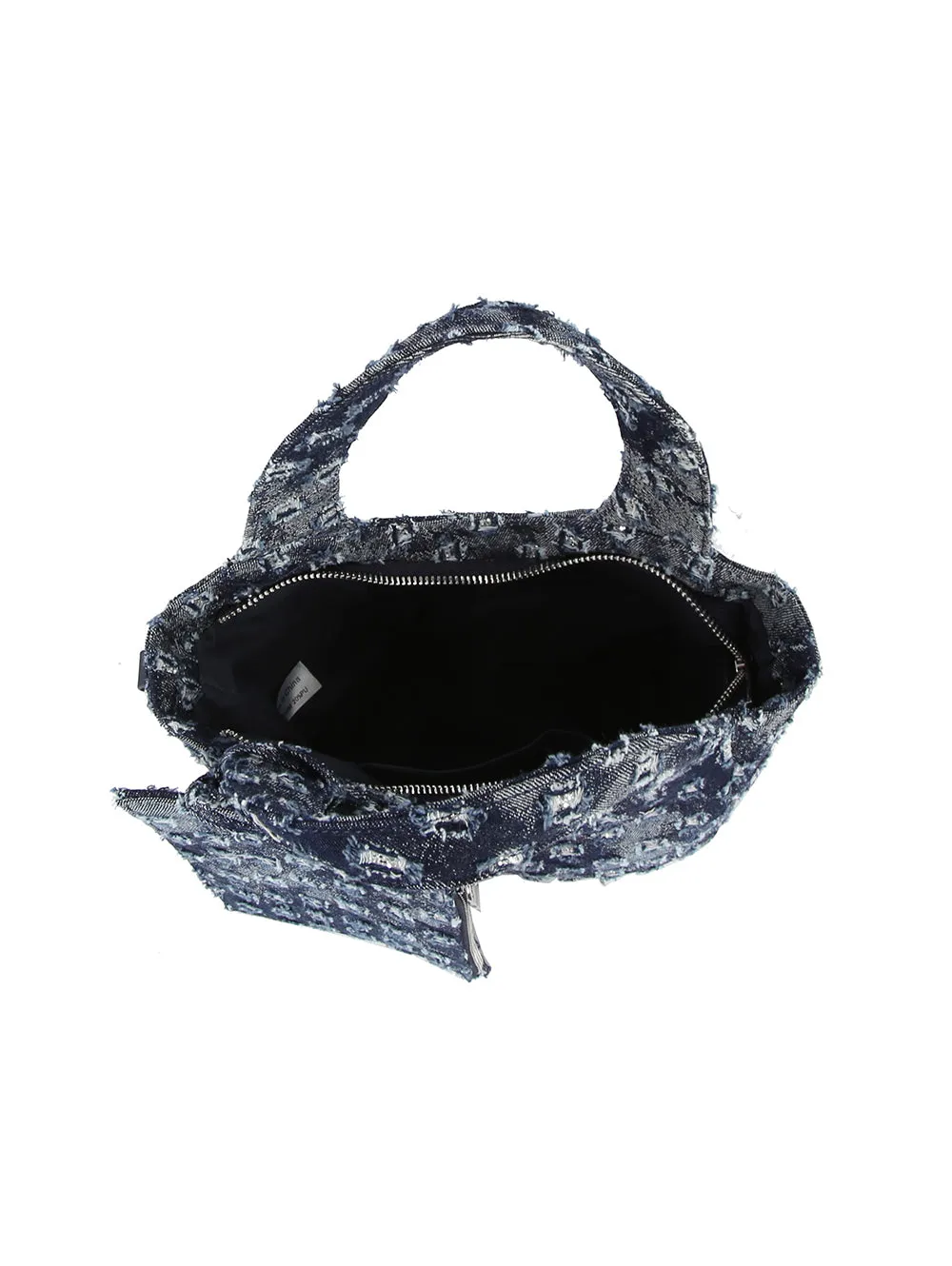 Dotted distressed denim tote and purse set