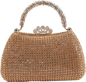 Dreubea Women's Beautiful Tote Evening Bag Fashion Shiny Rhinestone Clutch Handbag