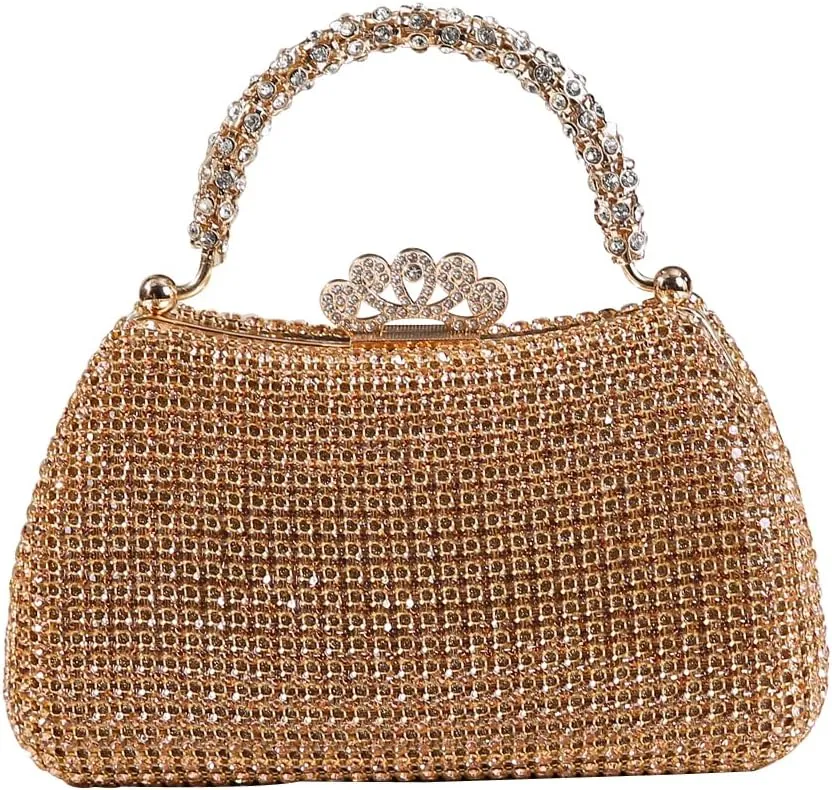 Dreubea Women's Beautiful Tote Evening Bag Fashion Shiny Rhinestone Clutch Handbag