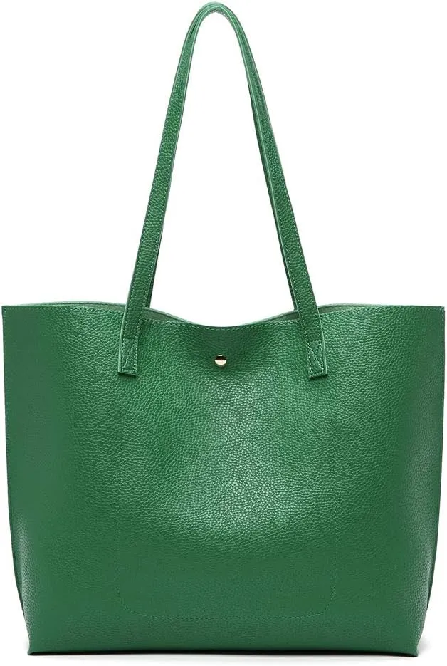 Dreubea Women's Soft Faux Leather Tote Shoulder Bag from, Big Capacity Tassel Handbag