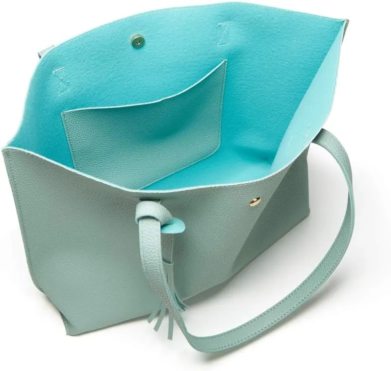 Dreubea Women's Soft Faux Leather Tote Shoulder Bag from, Big Capacity Tassel Handbag