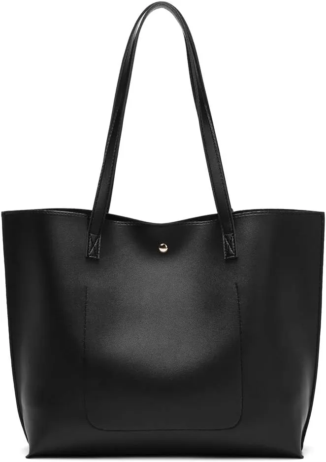 Dreubea Women's Soft Faux Leather Tote Shoulder Bag from, Big Capacity Tassel Handbag