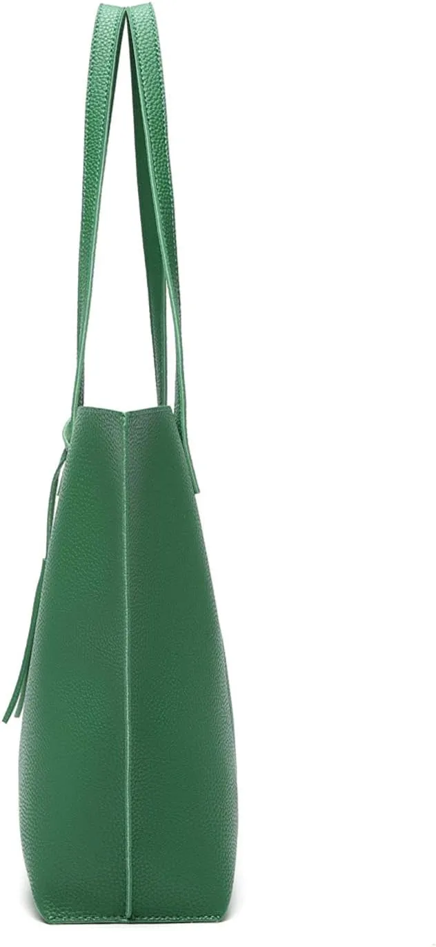 Dreubea Women's Soft Faux Leather Tote Shoulder Bag from, Big Capacity Tassel Handbag