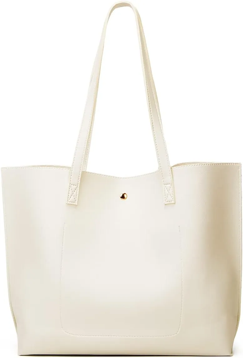 Dreubea Women's Soft Faux Leather Tote Shoulder Bag from, Big Capacity Tassel Handbag