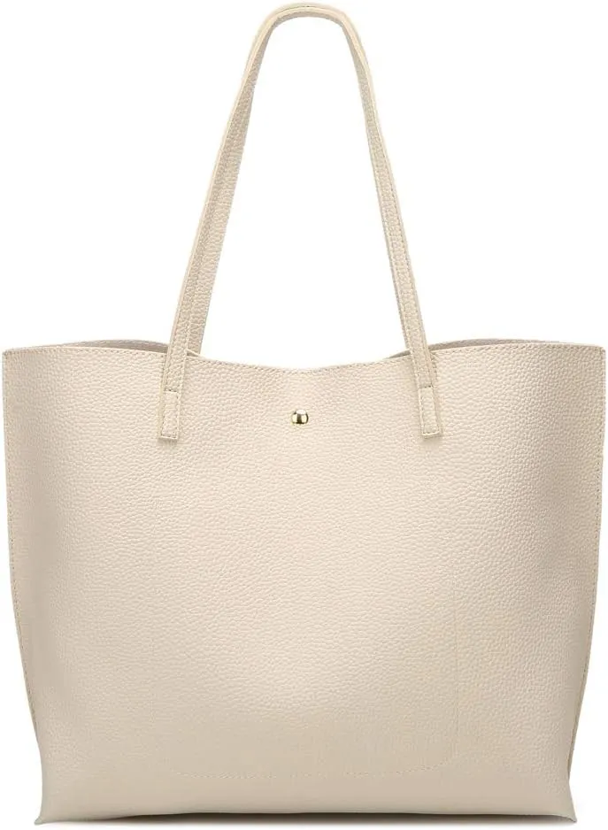 Dreubea Women's Soft Faux Leather Tote Shoulder Bag from, Big Capacity Tassel Handbag