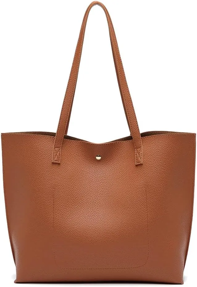 Dreubea Women's Soft Faux Leather Tote Shoulder Bag from, Big Capacity Tassel Handbag