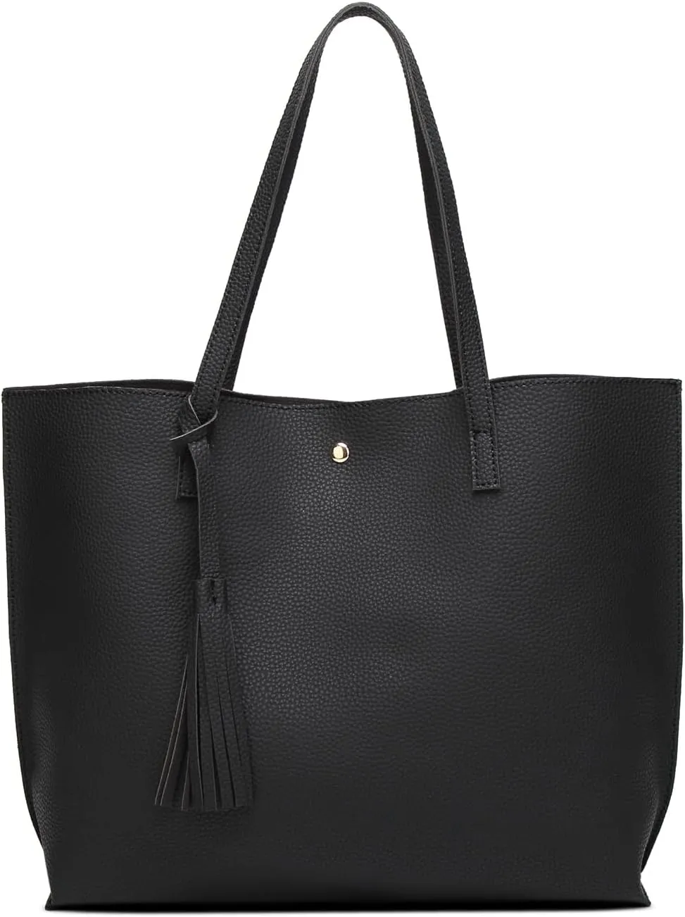 Dreubea Women's Soft Faux Leather Tote Shoulder Bag from, Big Capacity Tassel Handbag