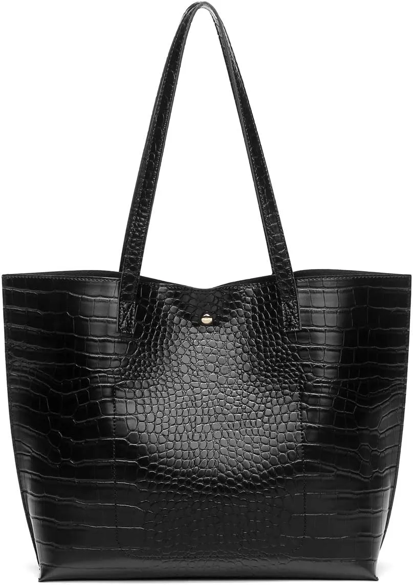 Dreubea Women's Soft Faux Leather Tote Shoulder Bag from, Big Capacity Tassel Handbag