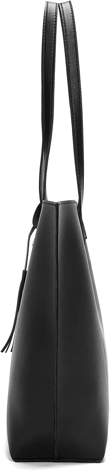Dreubea Women's Soft Faux Leather Tote Shoulder Bag from, Big Capacity Tassel Handbag