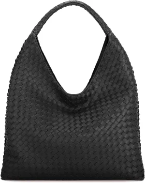 E Woven Hobo Bag for Women Large Tote Bag Top Handle Shoulder Handbag