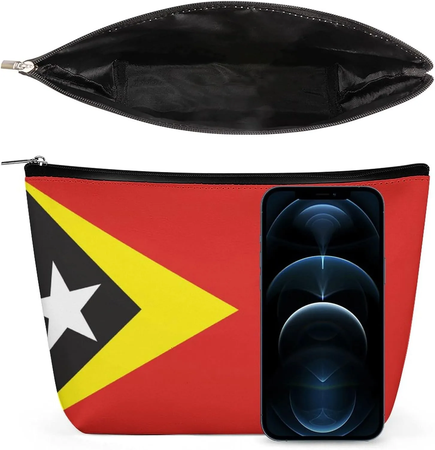 East Timor Flag Portable Cosmetic Organizer Bag Travel Makeup for Women