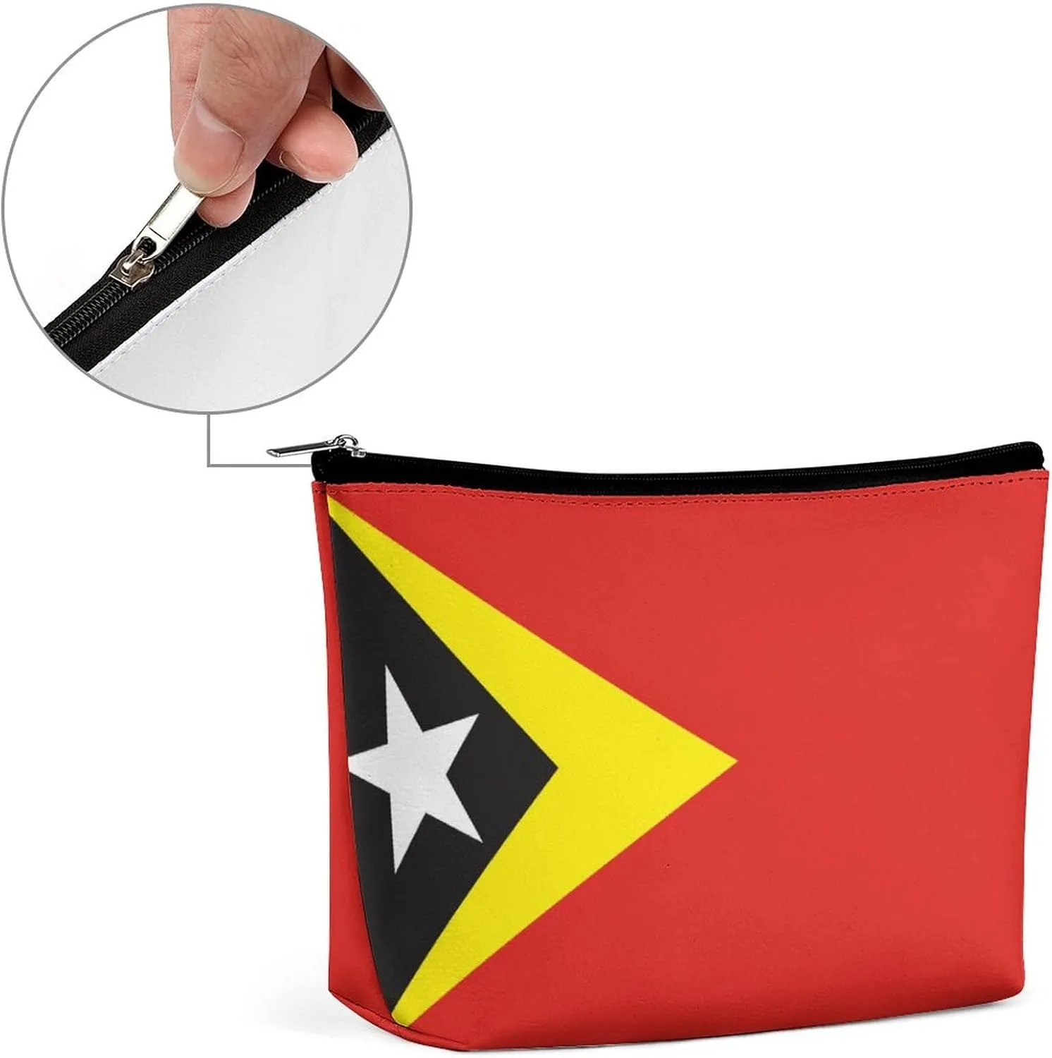 East Timor Flag Portable Cosmetic Organizer Bag Travel Makeup for Women