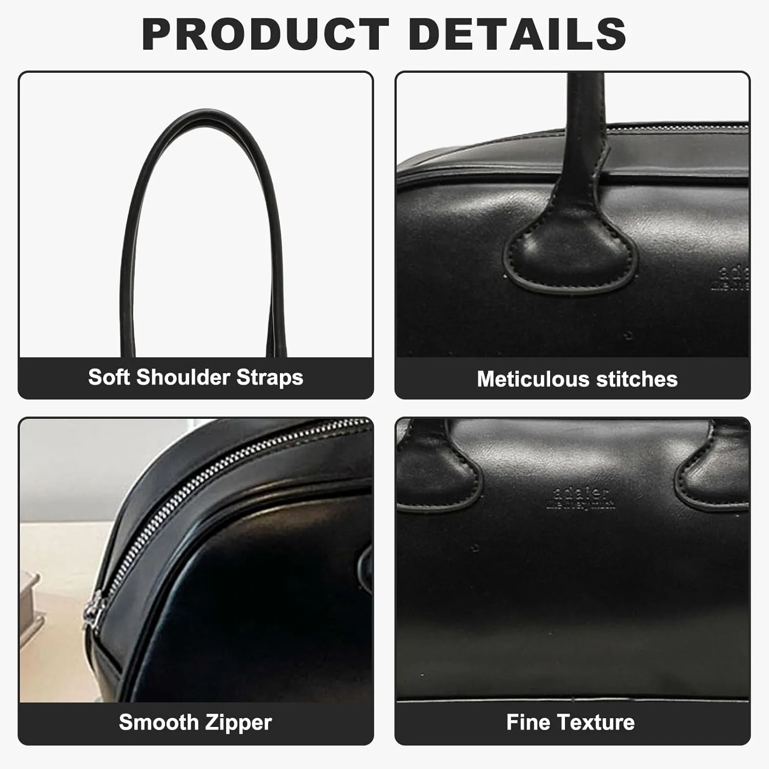 East West Bag, Women Fashion Shoulder Bag Large Capacity PU Leather Small Handbag Solid Color Retro Commuting Bag