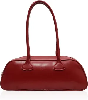 East West Bag, Women Fashion Shoulder Bag Large Capacity PU Leather Small Handbag Solid Color Retro Commuting Bag