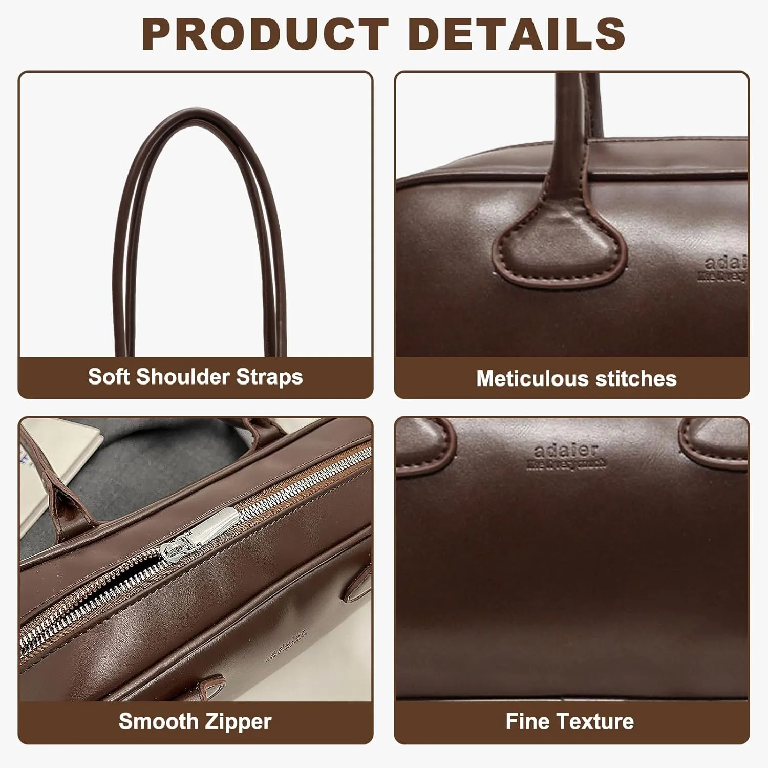 East West Bag, Women Fashion Shoulder Bag Large Capacity PU Leather Small Handbag Solid Color Retro Commuting Bag