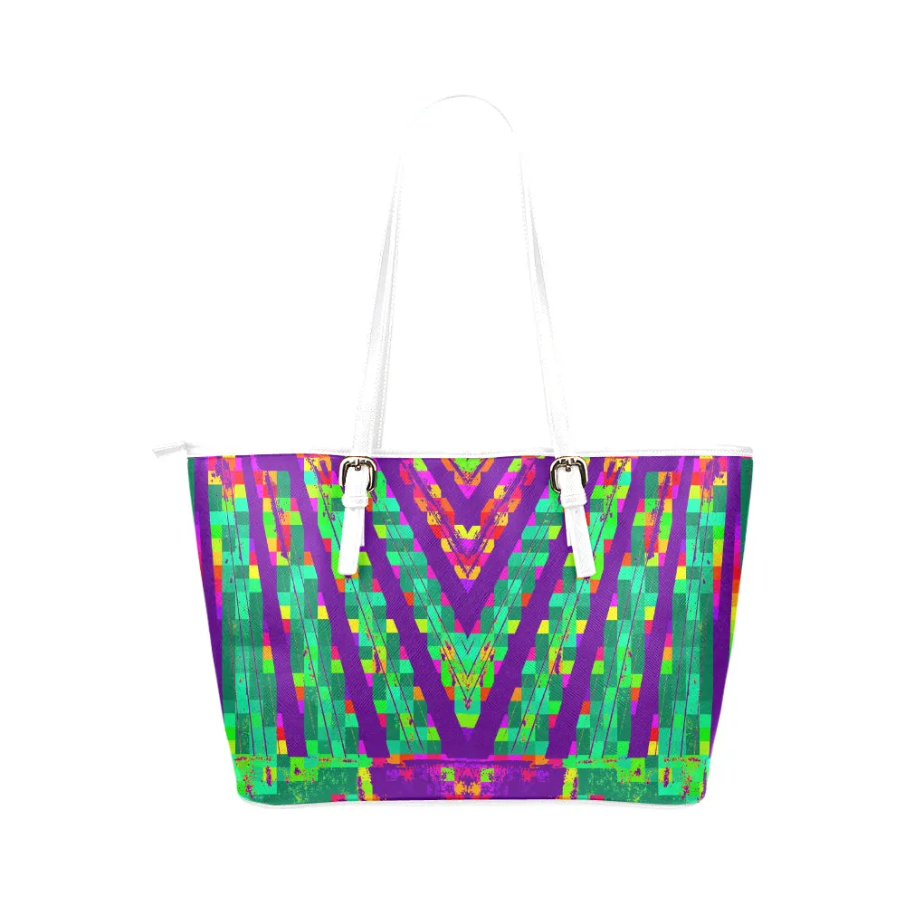 Electro Tribal Jane Leather Tote Bag /Small