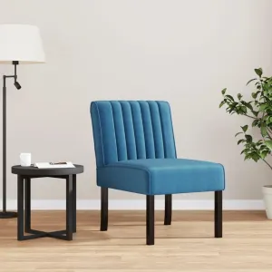 Elegant Blue Velvet Slipper Chair for Cozy Relaxation, Soft Upholstered Fabric with Sturdy Construction, for Living Room or Bedroom