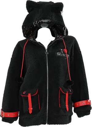 Emily the Strange I Love Strange Hooded Polar Fleece Jacket