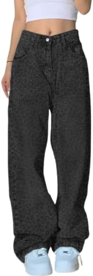 EMMIOL Wide Leg Jeans for Women - Low Waist Baggy Loose Boyfriends Denim Pants - Y2K 90S Style