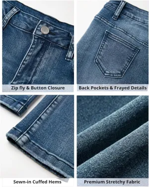 EMMIOL Women's Denim Flare Leg Jeans - Y2K 90s Low Rise Vintage Pants