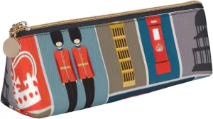England Symbols Print Lightweight Spacious Pencil Case Large Capacity Triangle Zippered for Writing Tools