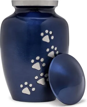 Eternal Harmony Large Pet Urns for Dogs with Secure Seal, Velvet Bag & Anti-Slip Felt Bottom, Animal Urn for Dog Ashes, Cat Ashes & Any Pet Up to 122 lbs (Blue, Large)