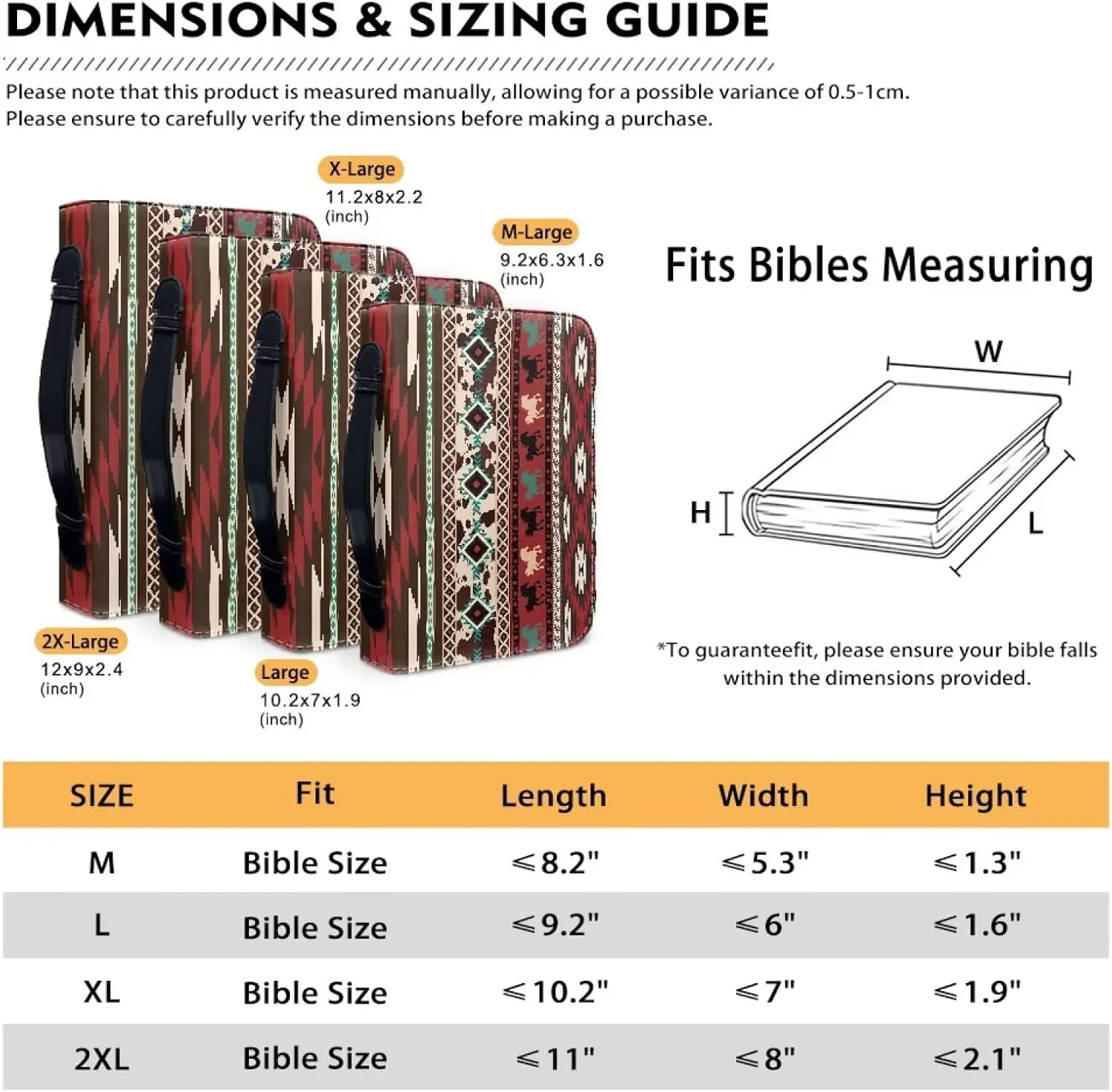 Ethnic Aztec Geometric Bible Covers Bible Book Carrier Bag With Zipper Bible Carrying Bag Large Medium Size PU Leather Bible Case Bible Bag Tote Book Carrying Case Christian Bible Accessories