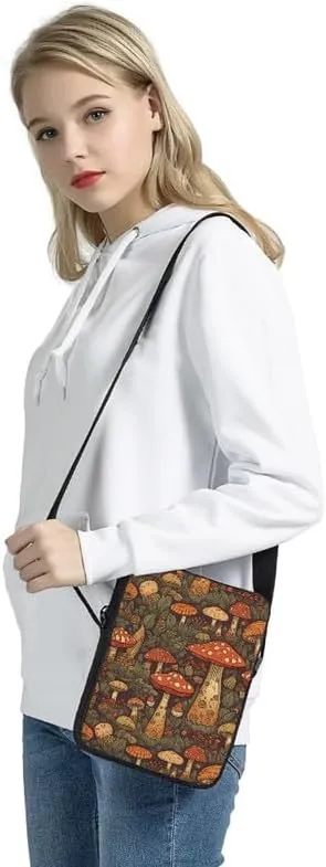 Ethnic Small Wallet Bag for Women Fashion Crossbody Purse Bags Owl Dinosaur Lightweight with Back Zipper Card Slots