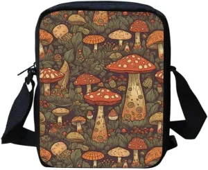 Ethnic Small Wallet Bag for Women Fashion Crossbody Purse Bags Owl Dinosaur Lightweight with Back Zipper Card Slots