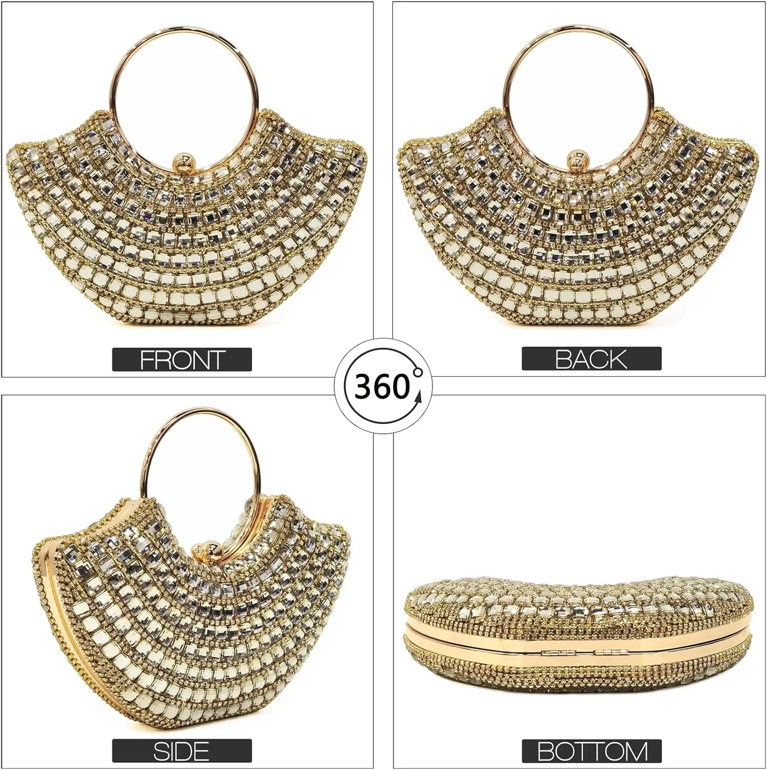 Evening Bag for Women，Lip Shaped Rhinestone Clutch Bridal Wedding Purse Party Prom Handbag