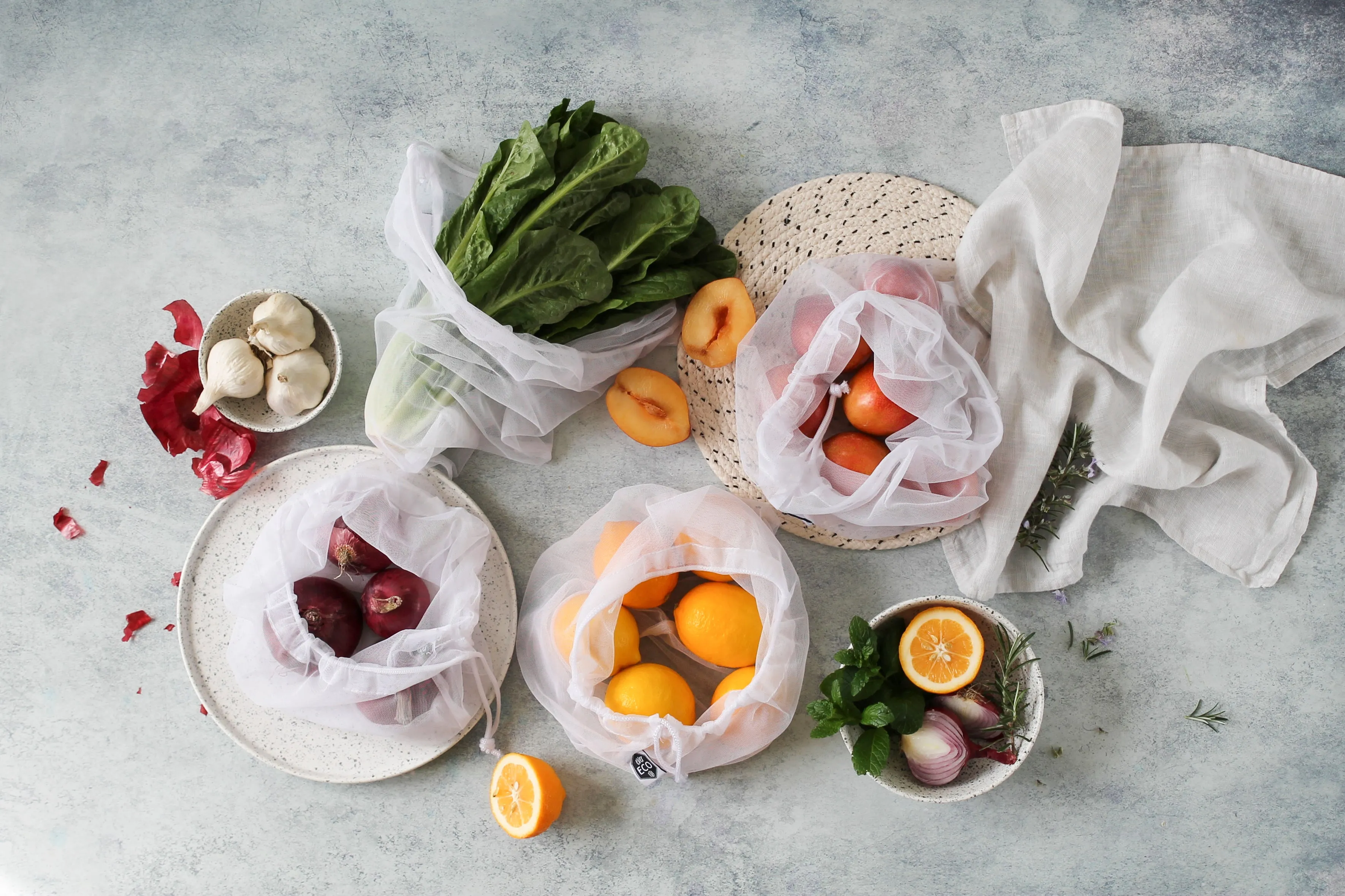 Ever Eco Reusable Produce Bags RPET Mesh - 8 Pack