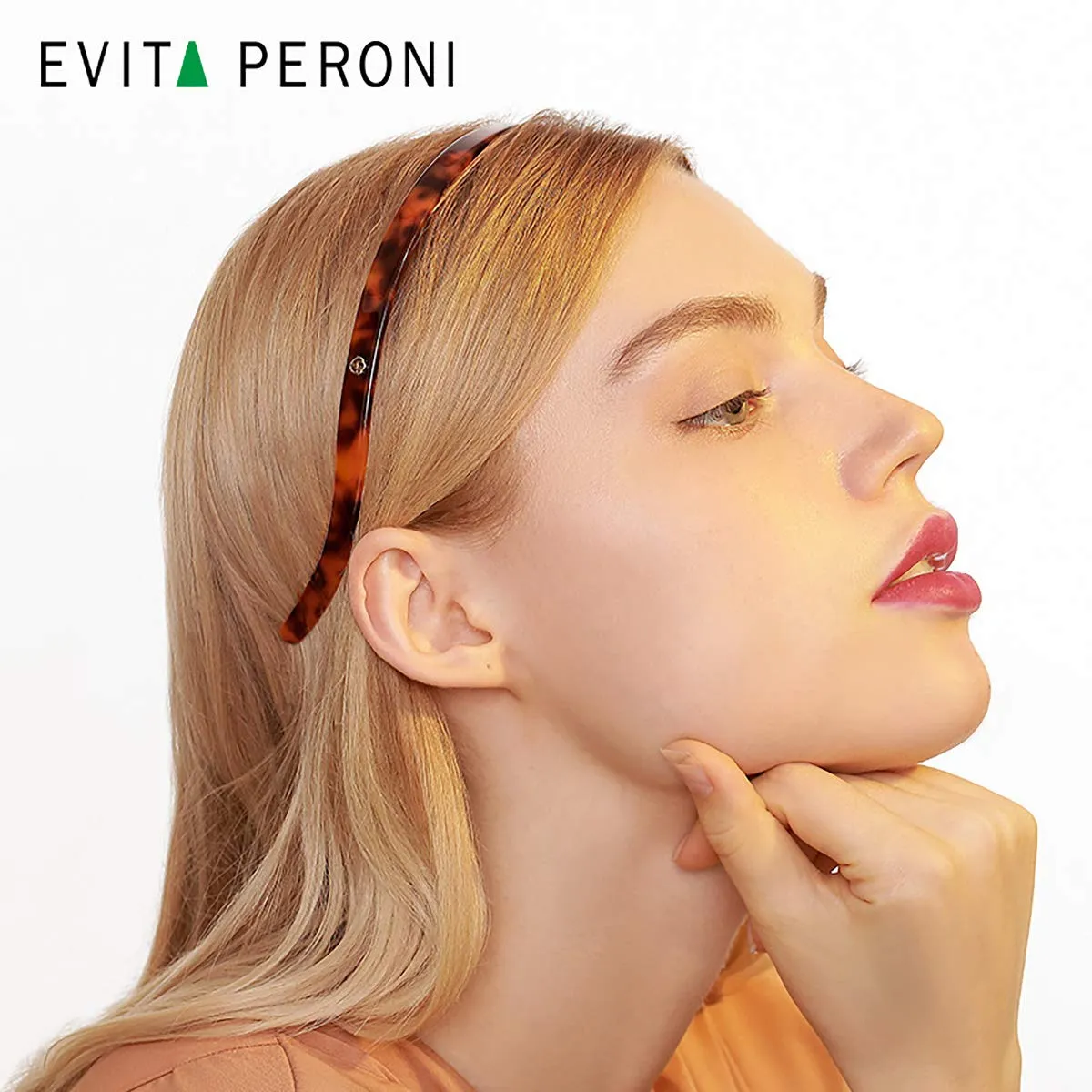 EVITA PERONI Hair Band for Eyewear, No Pressure, No Headache, Comfortable Headbands for Women - Orange (Acetate Resin, 1 Count, Women, Hairband)