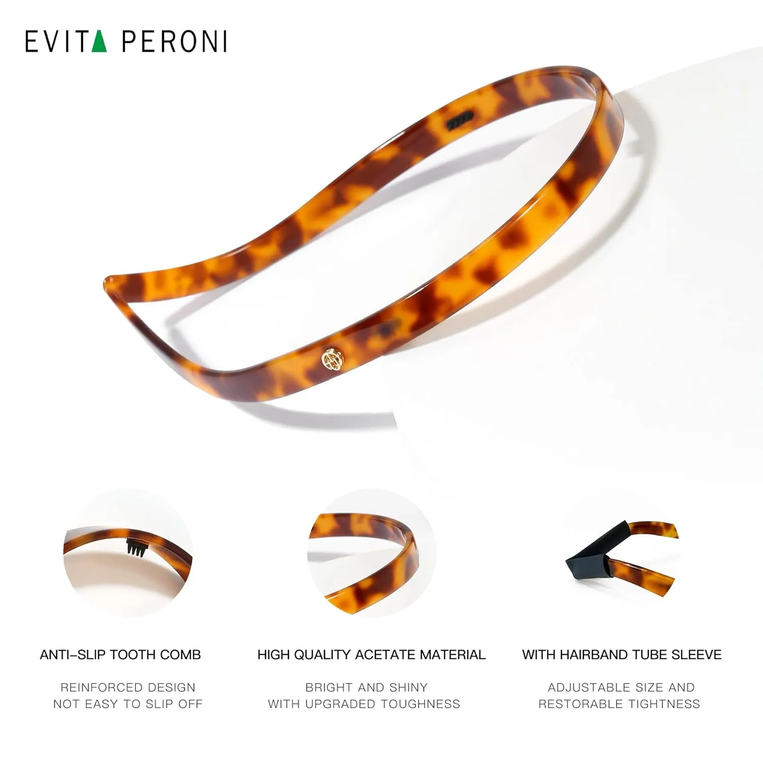 EVITA PERONI Hair Band for Eyewear, No Pressure, No Headache, Comfortable Headbands for Women - Orange (Acetate Resin, 1 Count, Women, Hairband)