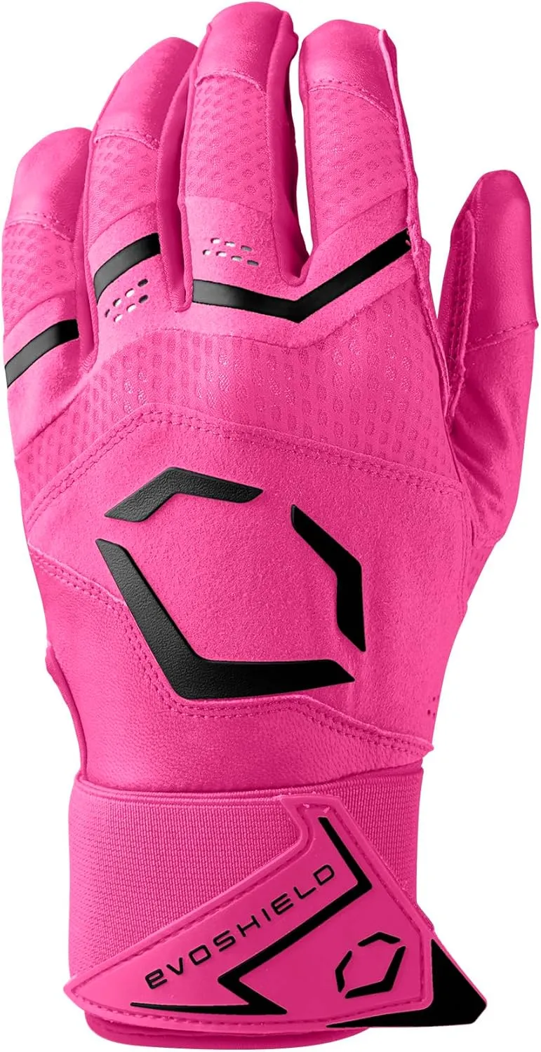 EvoShield Carbyne Youth Batting Gloves with Strap - Black, Youth Large