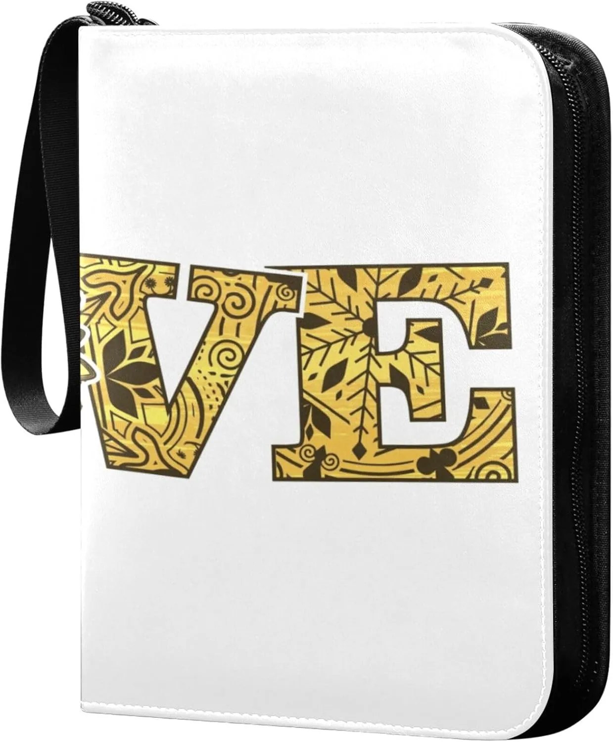 Exnundod Love Quote Typography Trading Card Binder for Cards, Creative Sunflower Card Album 4-Pockets for 400 Cards with Removable Sleeves PU Baseball Card Holder Football Sports Card Collection