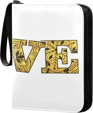 Exnundod Love Quote Typography Trading Card Binder for Cards, Creative Sunflower Card Album 4-Pockets for 400 Cards with Removable Sleeves PU Baseball Card Holder Football Sports Card Collection