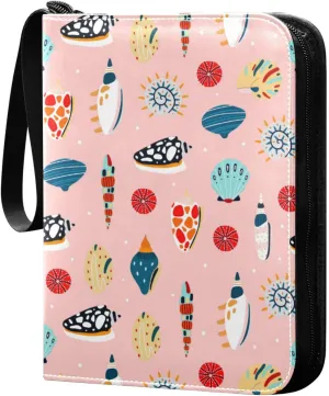 Exnundod Trading Card Binder for Cards Colorful Differents Shells Card Album 4-Pockets 400 Cards Cute Removable Sleeves PU Baseball Card Holder Football Sports Card Collection