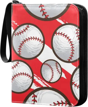 Exnundod Urban Style Baseball Trading Card Binder for Cards, Colorful Card Album 4-Pockets for 400 Cards with Removable Sleeves PU Baseball Card Holder Football Sports Card Collection