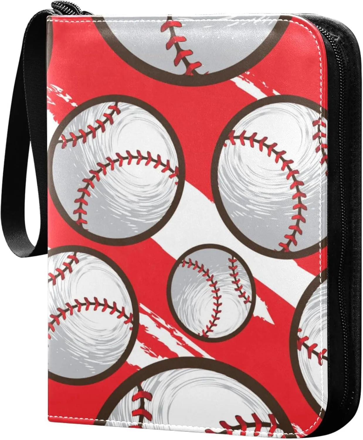 Exnundod Urban Style Baseball Trading Card Binder for Cards, Colorful Card Album 4-Pockets for 400 Cards with Removable Sleeves PU Baseball Card Holder Football Sports Card Collection