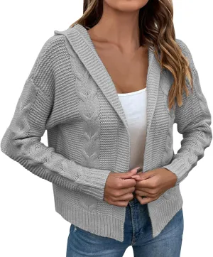 Fall Sweaters for Women Solid Color Knit Cardigan Sweater Jacket Nautical Sweaters Women One Shoulder Loose