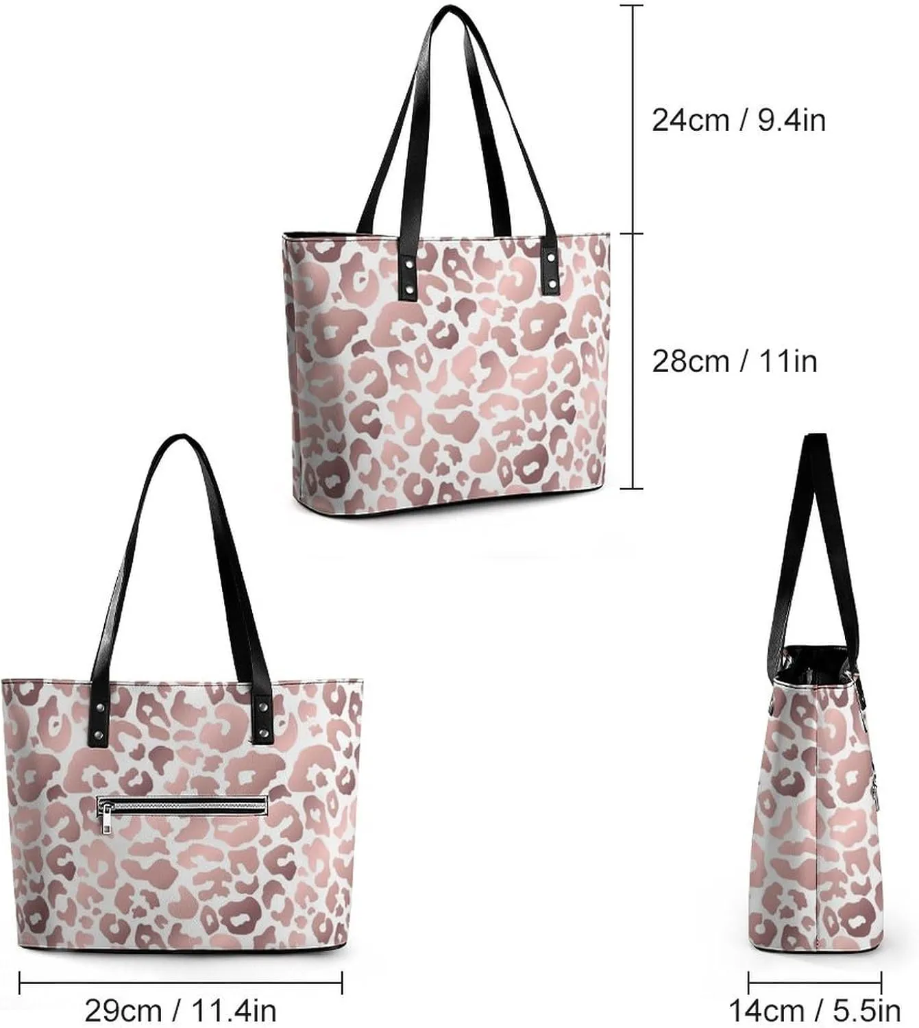Fashion Large Capacity Satchel Tote Bag Casual Shoulder Bag Soft Leather Purse
