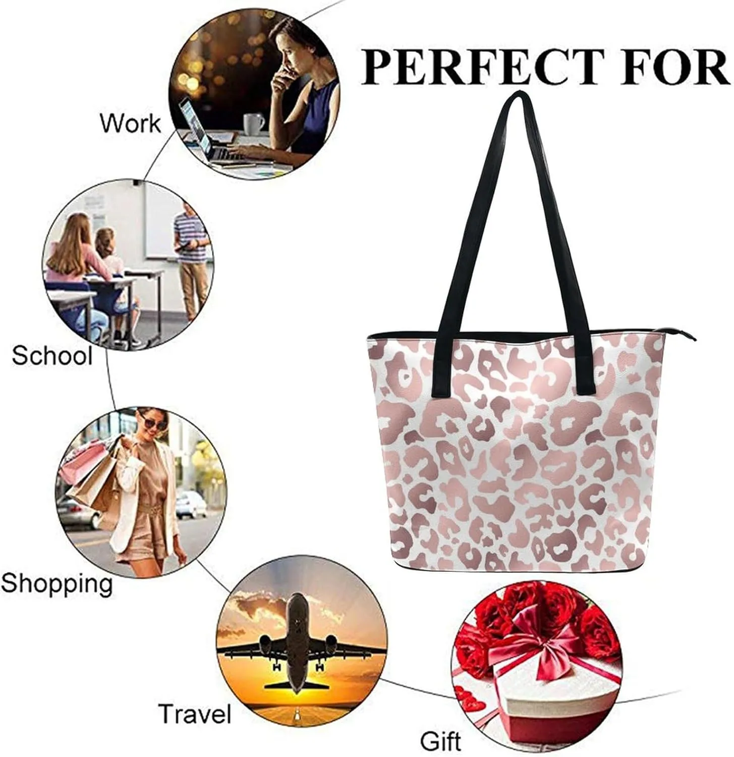 Fashion Large Capacity Satchel Tote Bag Casual Shoulder Bag Soft Leather Purse