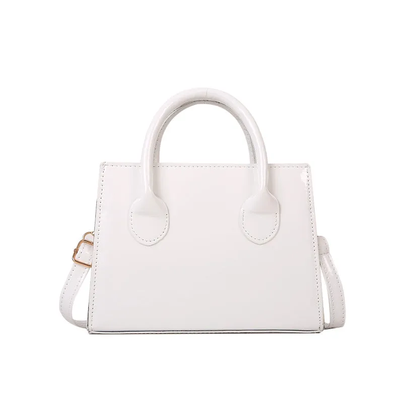 Fashion Solid Color Patent Leather Portable Shoulder Bags